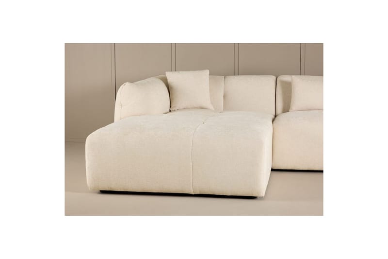 Vanlig sofa med enkeldivan uten sjeselong VIND Hjørnesofa VIND Positano Beige Beige - Møbler - Sofaer - Sofa med sjeselong