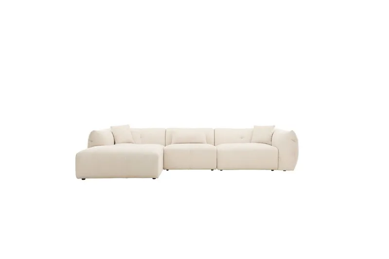 Vanlig sofa med enkeldivan uten sjeselong VIND Hjørnesofa VIND Positano Beige Beige, undefined