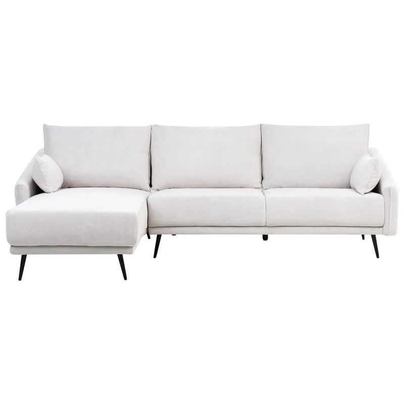 Varde 3-seter Venstrevendt L-formet Hjørnesofa med Divan og Sjeselong i Stoff, Lysebeige