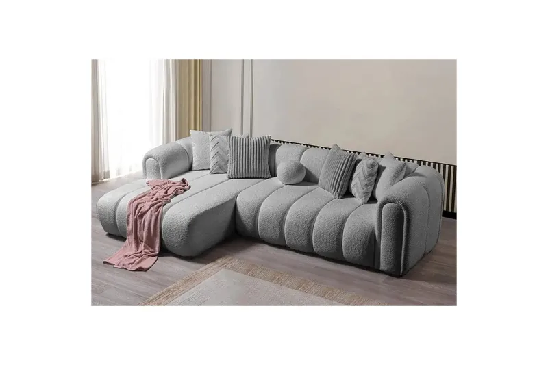 Varrel Sofa med divan 3-seter - Grå - Møbler - Sofaer - Sofa med sjeselong