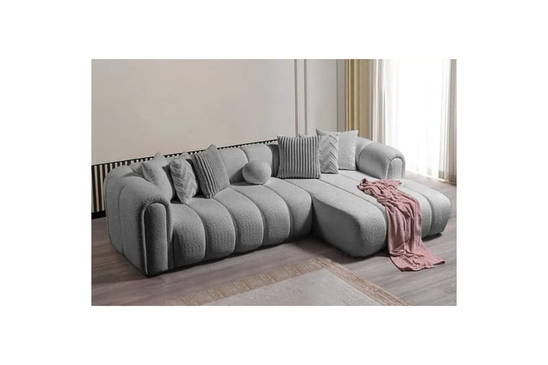 Varrel Sofa med divan 3-seter - Grå - Møbler - Sofaer - Sofa med sjeselong