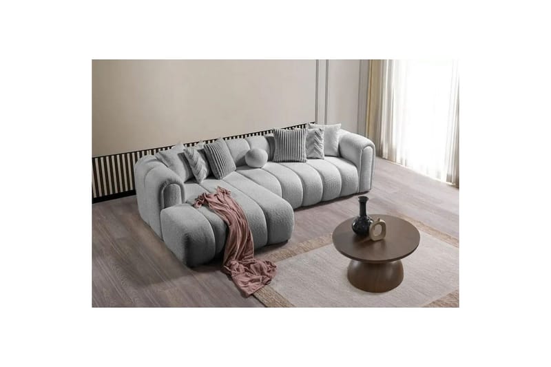Varrel Sofa med divan 3-seter - Grå - Møbler - Sofaer - Sofa med sjeselong