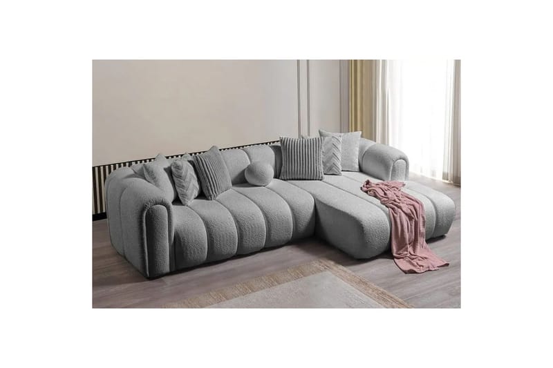 Varrel Sofa med divan 3-seter - Grå - Møbler - Sofaer - Sofa med sjeselong