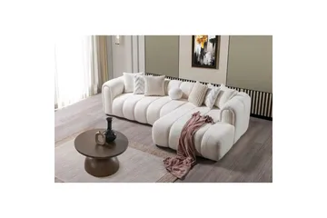 Varrel Sofa med divan 3-seter - Hvit - Møbler - Sofaer - Sofa med sjeselong