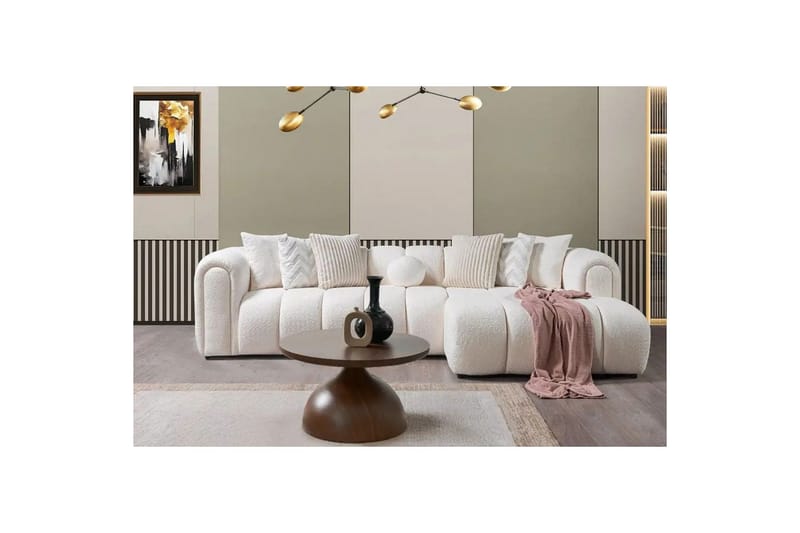 Varrel Sofa med divan 3-seter - Hvit - Møbler - Sofaer - Sofa med sjeselong