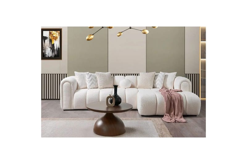 Varrel Sofa med divan 3-seter - Hvit - Møbler - Sofaer - Sofa med sjeselong