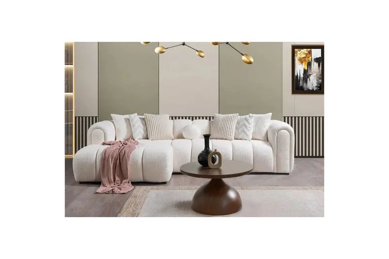 Varrel Sofa med divan 3-seter - Hvit - Møbler - Sofaer - Sofa med sjeselong