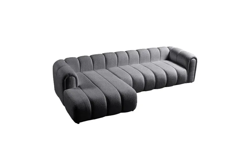 Varrel Sofa med divan 3-seter - Mørkgrå - Møbler - Sofaer - Sofa med sjeselong