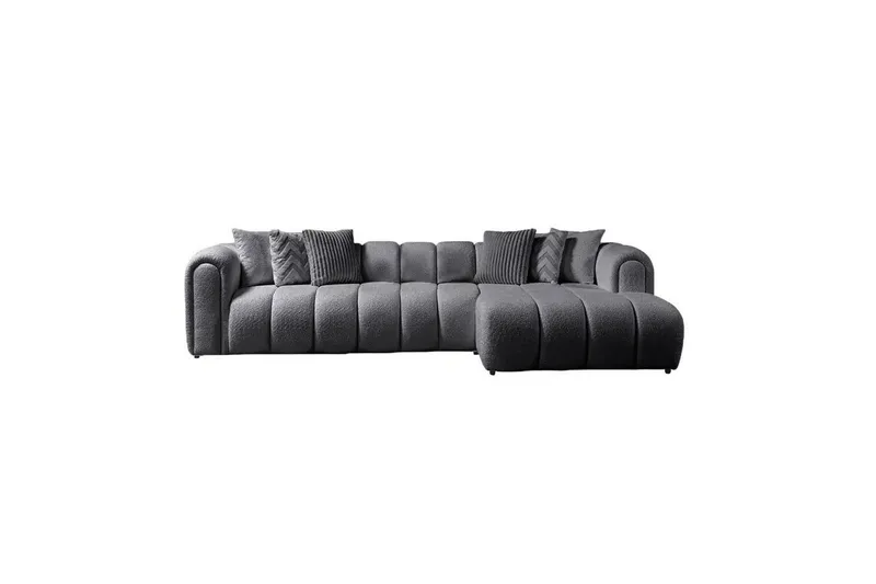 Varrel Sofa med divan 3-seter - Mørkgrå - Møbler - Sofaer - Sofa med sjeselong