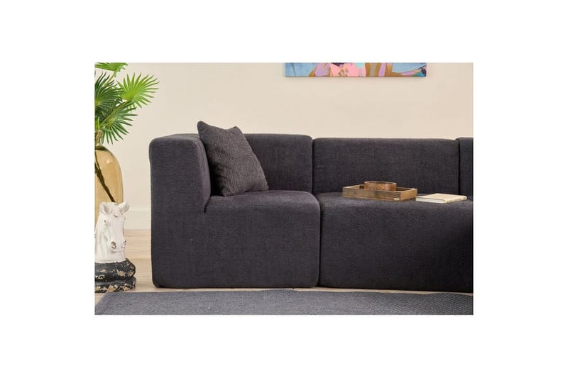 Veyno Sofa med Divan 3-sits - Antrasitt - Møbler - Sofaer - Sofa med sjeselong