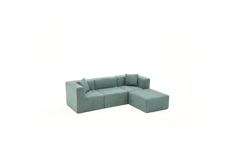 Veyno Sofa med Divan 3-sits - Grønn - Møbler - Sofaer - Sofa med sjeselong