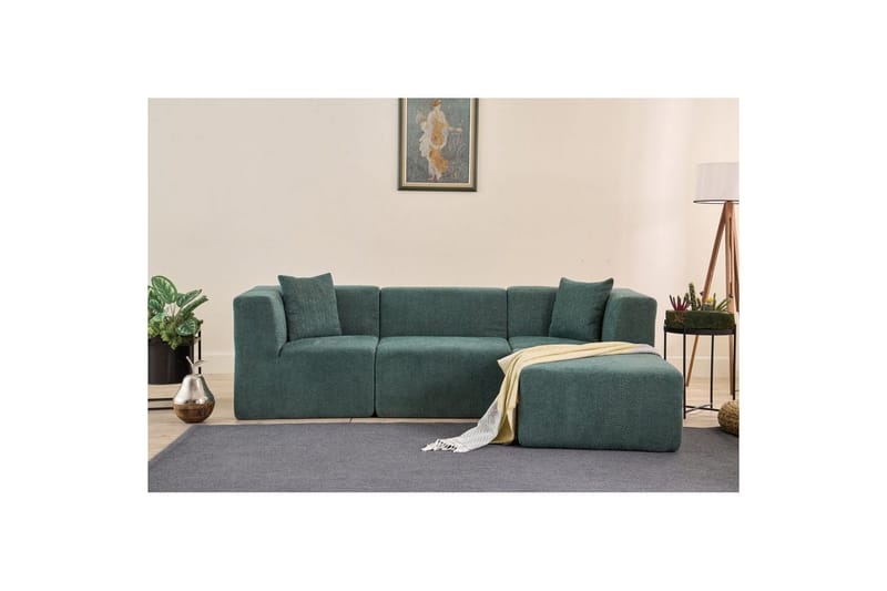 Veyno Sofa med Divan 3-sits - Grønn - Møbler - Sofaer - Sofa med sjeselong