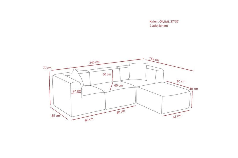 Veyno Sofa med Divan 3-sits - Krem - Møbler - Sofaer - Sofa med sjeselong