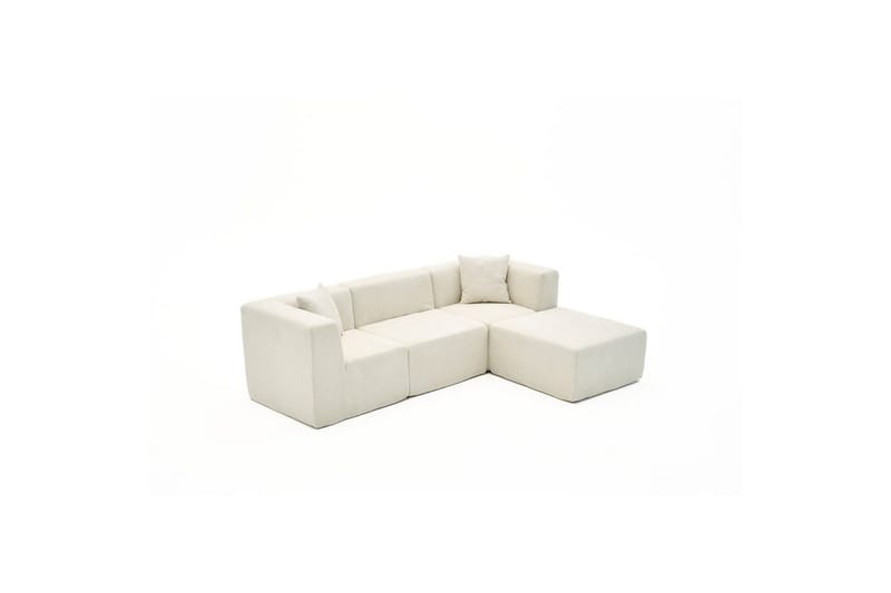 Veyno Sofa med Divan 3-sits - Krem - Møbler - Sofaer - Sofa med sjeselong