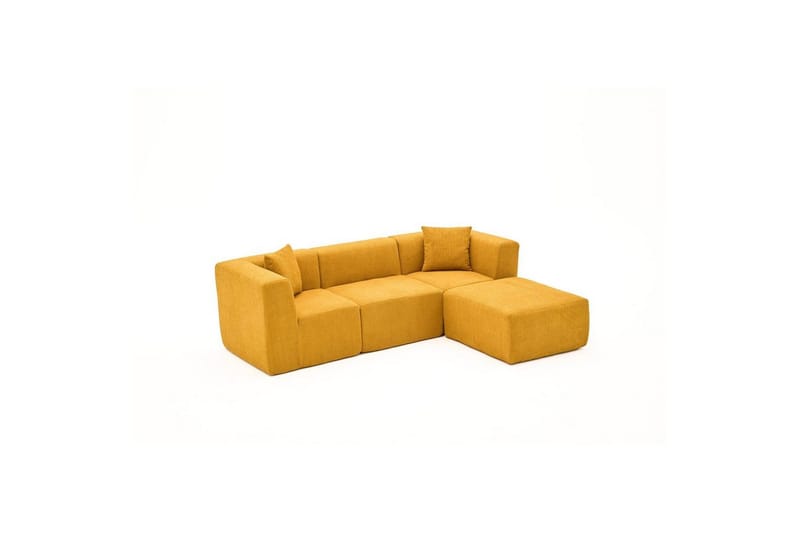 Veyno Sofa med Divan 3-sits - Oransje - Møbler - Sofaer - Sofa med sjeselong