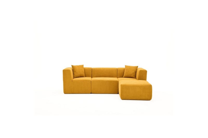 Veyno Sofa med Divan 3-sits - Oransje - Møbler - Sofaer - Sofa med sjeselong