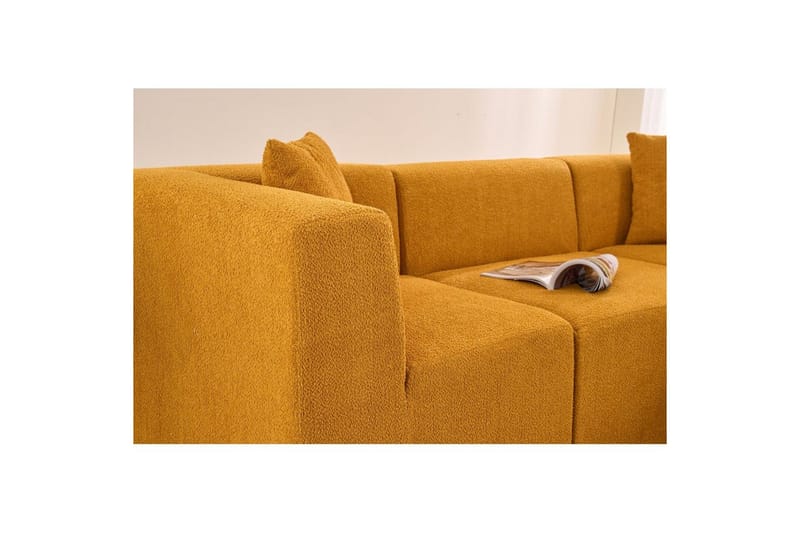 Veyno Sofa med Divan 3-sits - Oransje - Møbler - Sofaer - Sofa med sjeselong
