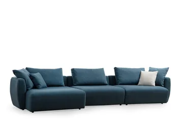 Viimse 3-seter Venstrevendt Sofa med Sjeselong 365 cm i Stoff - Blå - Møbler - Sofaer - Sofa med sjeselong