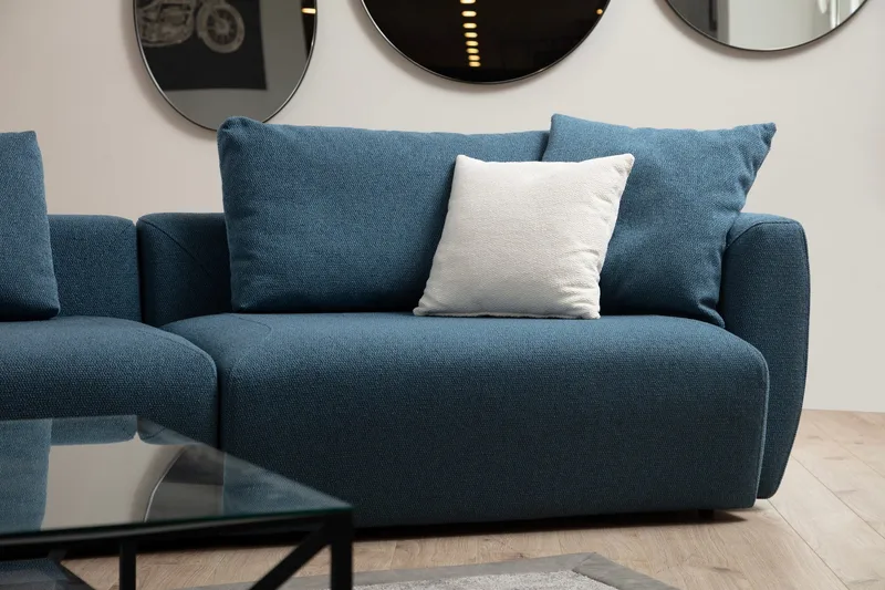 Viimse 3-seter Venstrevendt Sofa med Sjeselong 425 cm i Stoff - Blå - Møbler - Sofaer - Sofa med sjeselong