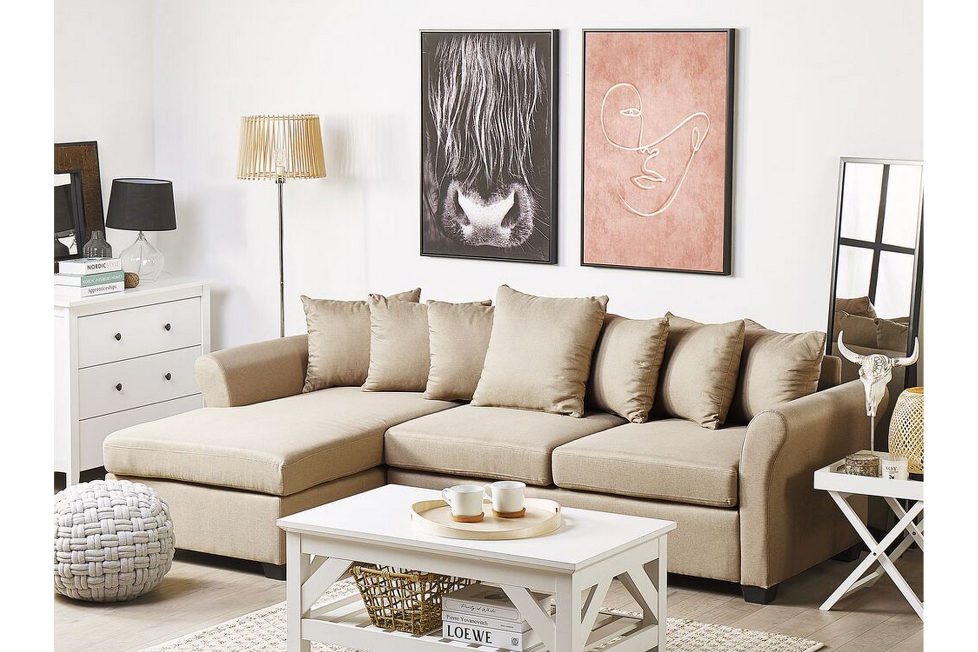 Vikna 3-seters Hjørnesofa - Beige - Møbler - Sofaer - Sofa med sjeselong