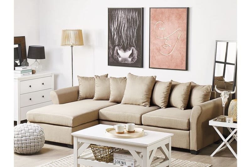 Vikna 3-seters Hjørnesofa - Beige - Møbler - Sofaer - Sofa med sjeselong