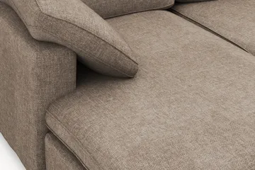 Visby 4-seters L-formet dyp vendbar sofa med divan i stoff - Brun - Møbler - Sofaer - Sofa med sjeselong