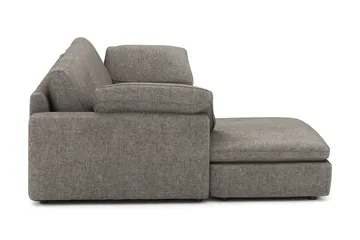Visby 4-seters L-formet dyp vendbar sofa med sjeselong i stoff - Grå - Møbler - Sofaer - Sofa med sjeselong