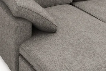 Visby 4-seters L-formet dyp vendbar sofa med sjeselong i stoff - Grå - Møbler - Sofaer - Sofa med sjeselong