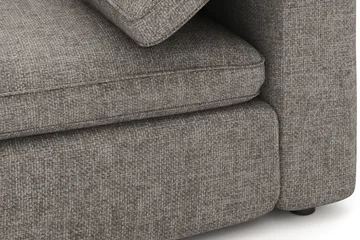 Visby 4-seters L-formet dyp vendbar sofa med sjeselong i stoff - Grå - Møbler - Sofaer - Sofa med sjeselong