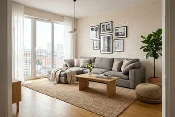 Visby 4-seters L-formet dyp vendbar sofa med sjeselong i stoff - Grå - Møbler - Sofaer - Sofa med sjeselong