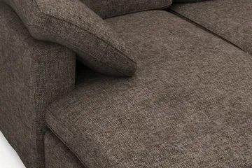 Visby 4-seters L-formet dyp vendbar sofa med sjeselong i stoff - Mørkebrun - Møbler - Sofaer - Sofa med sjeselong