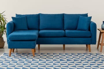 Wardenburg Divansofa Venstre - Blå - Møbler - Sofaer - Sofa med sjeselong