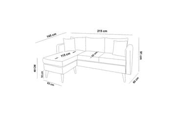 Wardenburg Divansofa Venstre - Brun - Møbler - Sofaer - Sofa med sjeselong