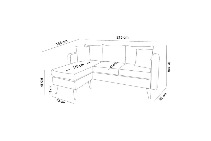 Wardenburg Divansofa Venstre - Grønn - Møbler - Sofaer - Sofa med sjeselong