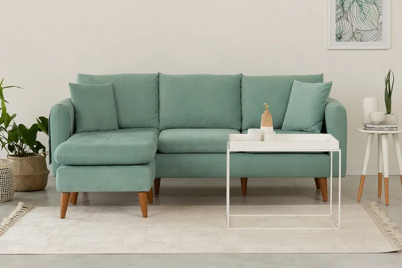 Wardenburg Divansofa Venstre - Grønn - Møbler - Sofaer - Sofa med sjeselong