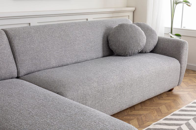 Whitecliffs Divansofa 3-seters - Grå - Møbler - Sofaer - Sofa med sjeselong - 3 seters sofa med divan