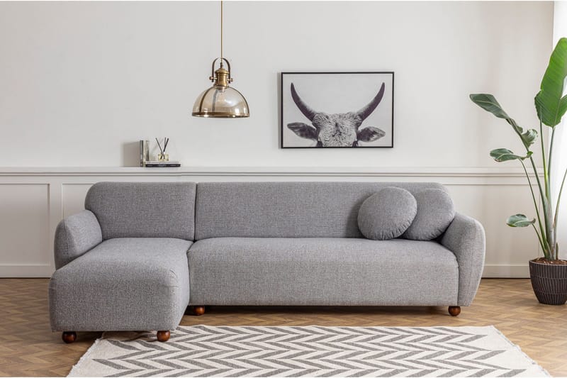 Whitecliffs Divansofa 3-seters - Grå - Møbler - Sofaer - Sofa med sjeselong - 3 seters sofa med divan