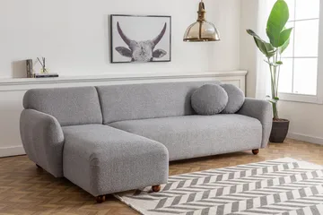 Whitecliffs Divansofa 3-seters - Grå - Møbler - Sofaer - Sofa med sjeselong - 3 seters sofa med divan