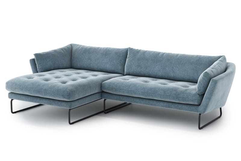 Ynnabo Divansofa - Blå - Sofa med sjeselong - 4 seters sofa med divan