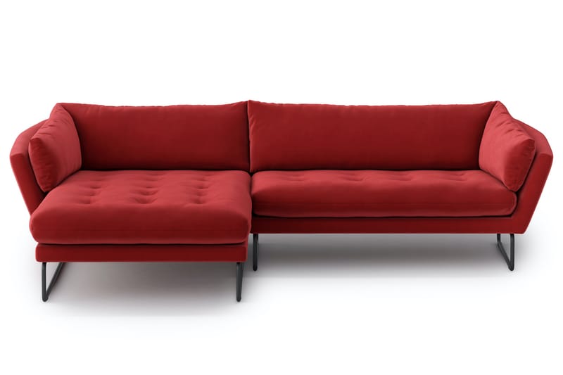 Ynnabo Divansofa - Rød - Sofa med sjeselong - 4 seters sofa med divan