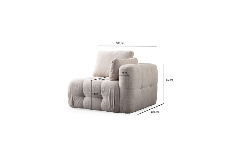 Yvara Sofa med Divan 2-sits - Beige - Møbler - Sofaer - Modulsofaer - Komplett modulsofa