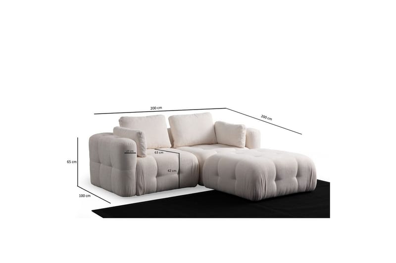 Yvara Sofa med Divan 2-sits - Beige - Møbler - Sofaer - Sofa med sjeselong
