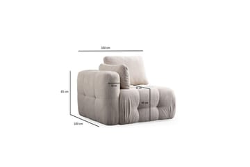 Yvara Sofa med Divan 2-sits - Beige - Møbler - Sofaer - Modulsofaer - Komplett modulsofa
