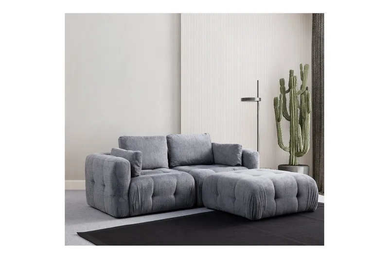 Yvara Sofa med Divan 2-sits - Grå - Møbler - Sofaer - Modulsofaer - Komplett modulsofa