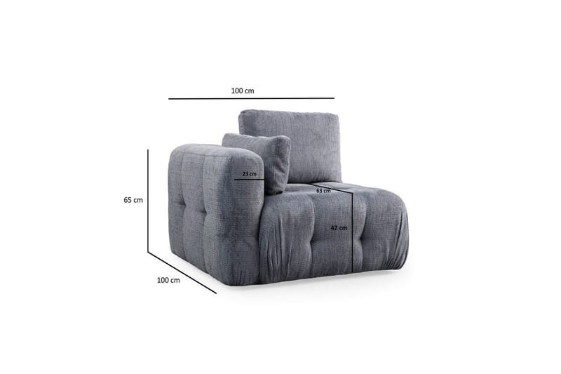 Yvara Sofa med Divan 2-sits - Grå - Møbler - Sofaer - Sofa med sjeselong