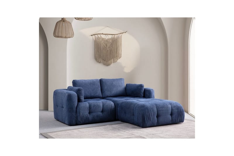 Yvara Sofa med Divan 2-sits - Marineblå - Møbler - Sofaer - Sofa med sjeselong