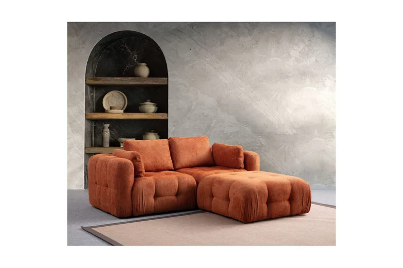 Yvara Sofa med Divan 2-sits, Oransje