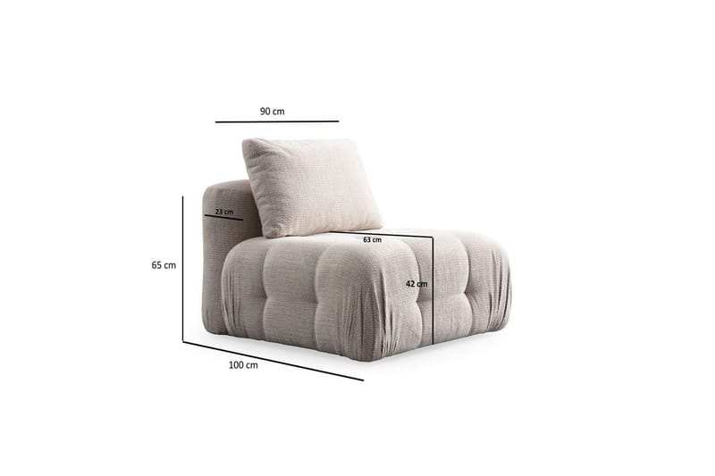 Yvara Sofa med Divan 4-sits - Beige - Møbler - Sofaer - Sofa med sjeselong