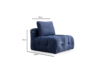 Yvara Sofa med Divan 4-sits - Blå - Møbler - Sofaer - Modulsofaer - Komplett modulsofa