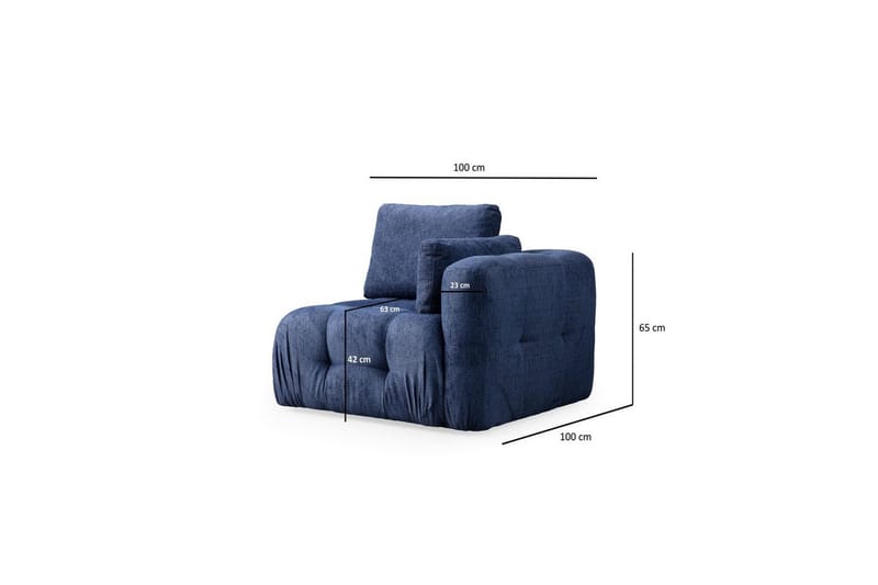 Yvara Sofa med Divan 4-sits - Blå - Møbler - Sofaer - Sofa med sjeselong